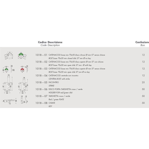 Komplet toiletl�s med n�gle<br>Langt lukke